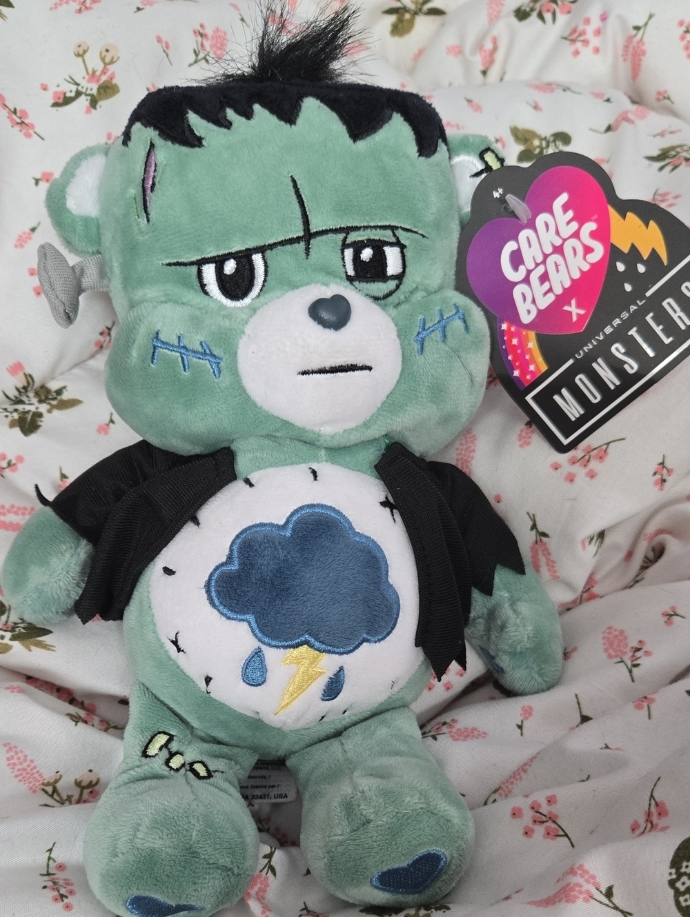 Care Bears x Universal Monsters Green Frankenstein Plush Toy - Storm Cloud Belly